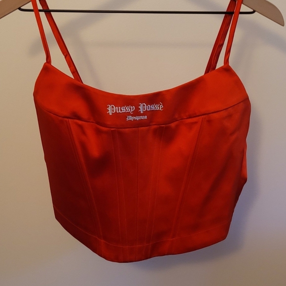 Satin Red Pussy Posse Bodice - Picture 3 of 3